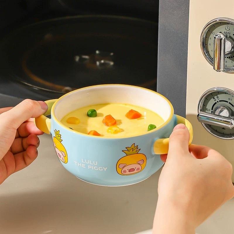 🔥現貨🔥川島屋 罐頭豬 LuLu豬 雙耳碗 陶瓷碗  濃湯碗 微波碗-細節圖6