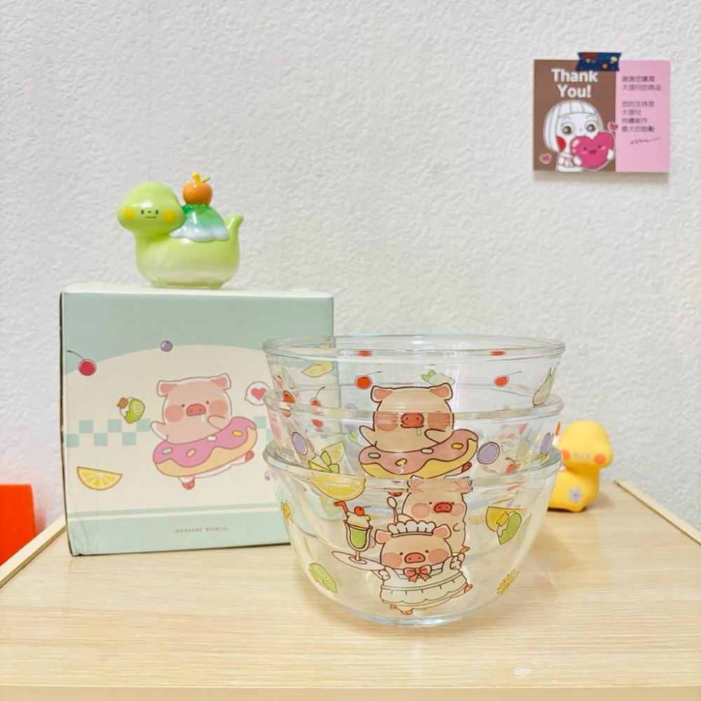 🔥現貨🔥川島屋 罐頭豬 LuLu豬 沙拉碗 玻璃沙拉碗 玻璃碗 水果碗 打蛋碗-細節圖2