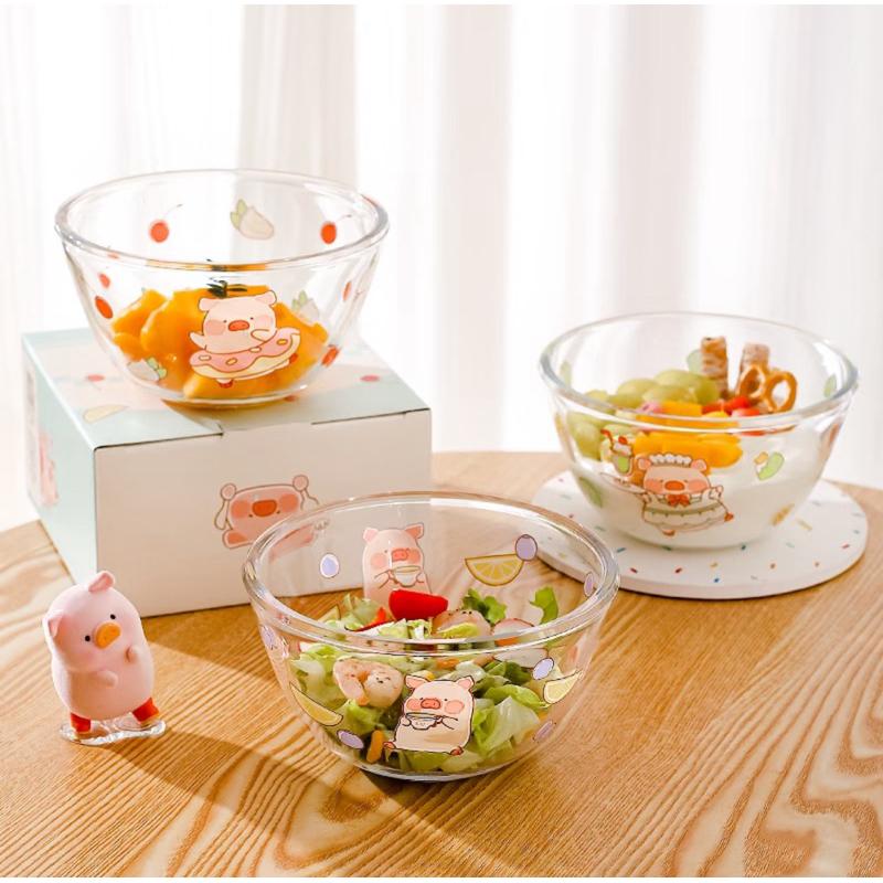🔥現貨🔥川島屋 罐頭豬 LuLu豬 沙拉碗 玻璃沙拉碗 玻璃碗 水果碗 打蛋碗-細節圖5