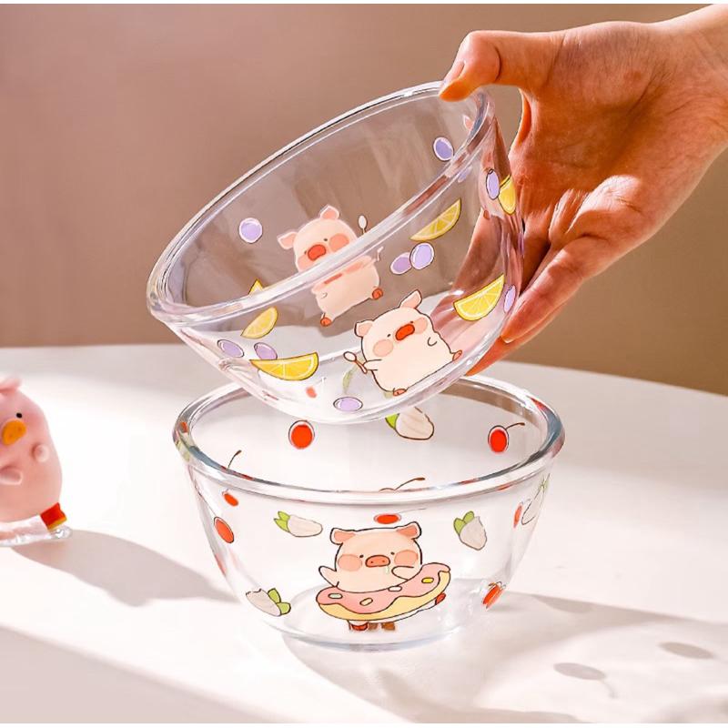 🔥現貨🔥川島屋 罐頭豬 LuLu豬 沙拉碗 玻璃沙拉碗 玻璃碗 水果碗 打蛋碗-細節圖8