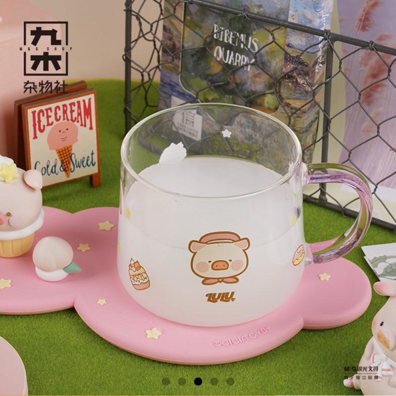 🔥現貨🔥九木雜物社 罐頭豬 LuLu豬 夏日果茶玻璃杯+杯墊 套裝-細節圖3