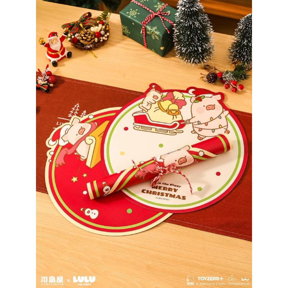 🔥現貨🔥川島屋 罐頭豬 LuLu豬 聖誕節隔熱餐墊 桌墊 碗盤墊-細節圖3