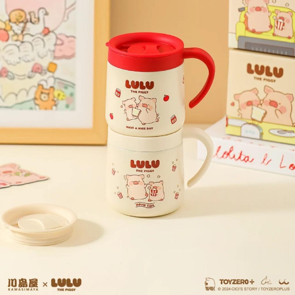 🔥現貨🔥川島屋 罐頭豬 LuLu豬 保溫咖啡杯 保溫杯 不鏽鋼咖啡杯-細節圖4