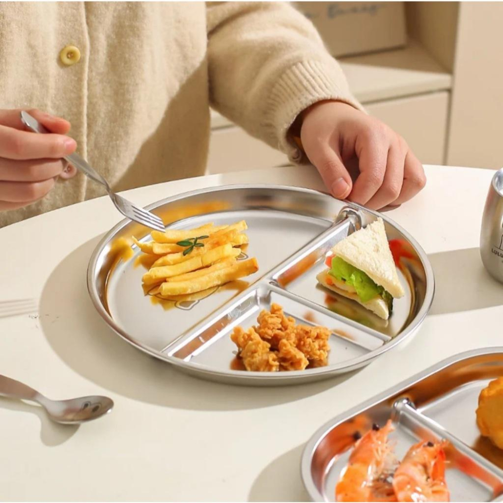 🔥現貨+預購🔥川島屋 罐頭豬 LuLu豬 餐盤 不鏽鋼盤 分隔餐盤 兒童餐盤-細節圖3