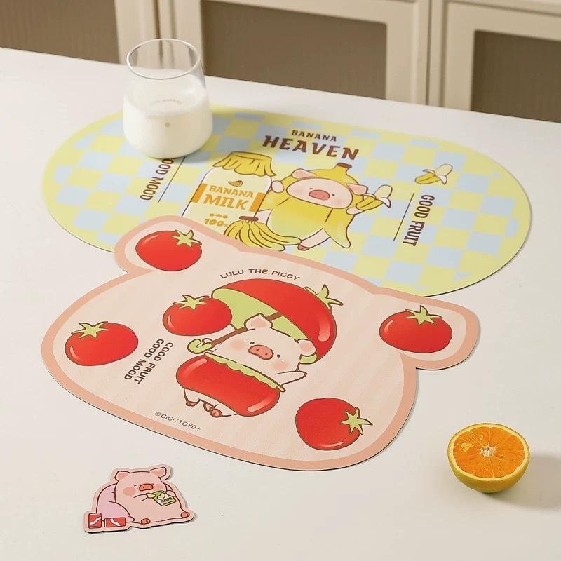 🔥現貨🔥川島屋 罐頭豬 LuLu豬 防水餐墊 防汙餐墊 可愛餐墊 隔熱餐墊 防滑餐墊-細節圖2