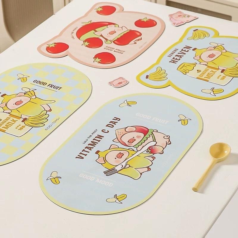 🔥現貨🔥川島屋 罐頭豬 LuLu豬 防水餐墊 防汙餐墊 可愛餐墊 隔熱餐墊 防滑餐墊-細節圖4