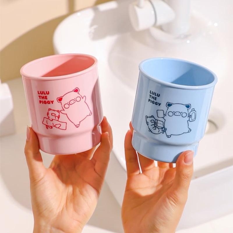 🔥現貨+預購🔥川島屋 罐頭豬 LuLu豬 漱口杯 牙刷杯 塑膠杯 情侶漱口杯 浴室好物-細節圖3