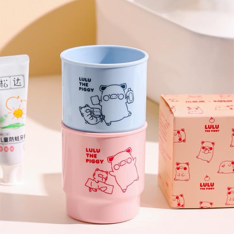 🔥現貨+預購🔥川島屋 罐頭豬 LuLu豬 漱口杯 牙刷杯 塑膠杯 情侶漱口杯 浴室好物-細節圖4