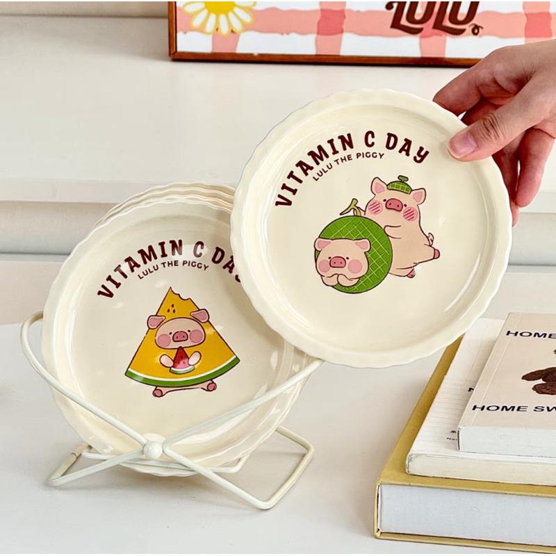 🔥現貨🔥川島屋 罐頭豬 LuLu豬 菜盤 菜碟 零食盤 水果盤 吐骨碟 盤子-細節圖4