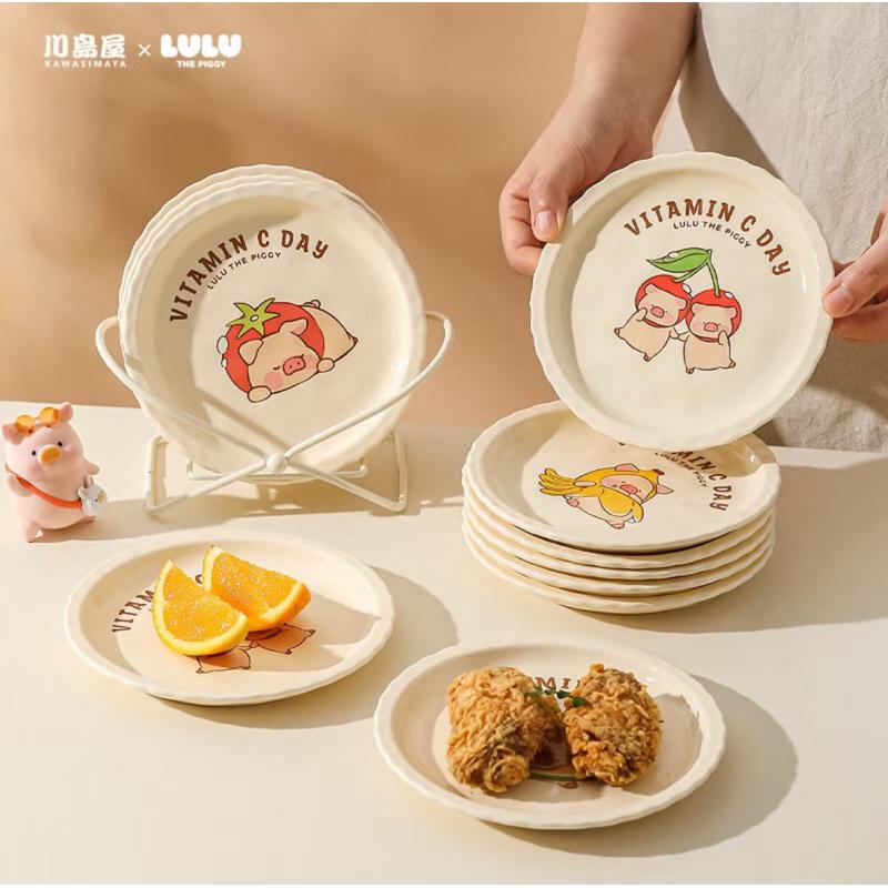 🔥現貨🔥川島屋 罐頭豬 LuLu豬 菜盤 菜碟 零食盤 水果盤 吐骨碟 盤子-細節圖5