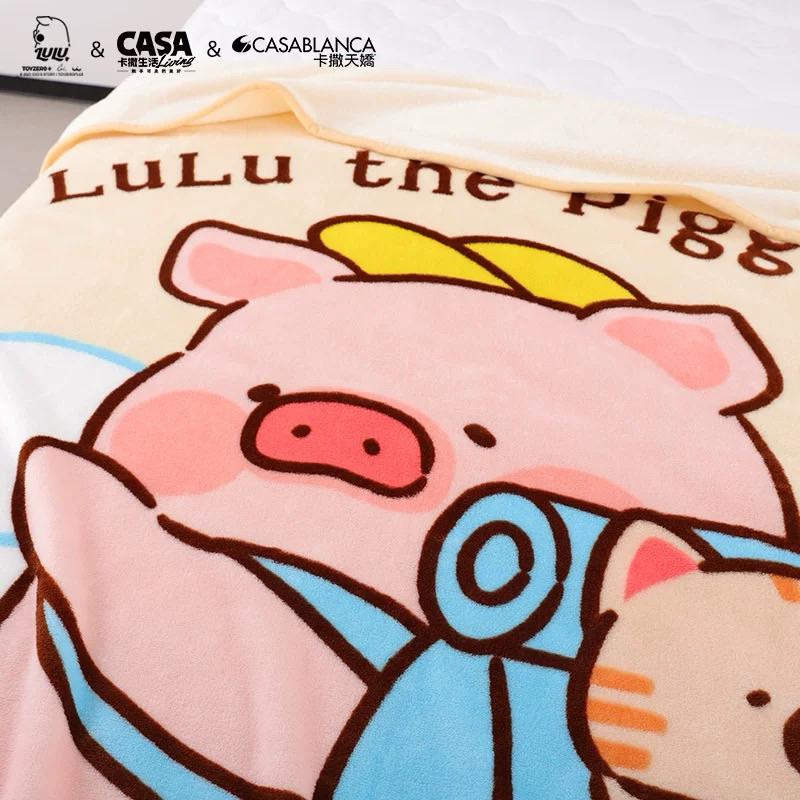🔥預購🔥卡撒天嬌 罐頭豬 LuLu豬 毛毯 午休毯 披肩毯 沙發毯-細節圖2