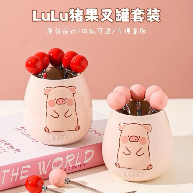 🔥現貨🔥川島屋 罐頭豬 LuLu豬 水果叉 甜品叉 不鏽鋼叉-細節圖4