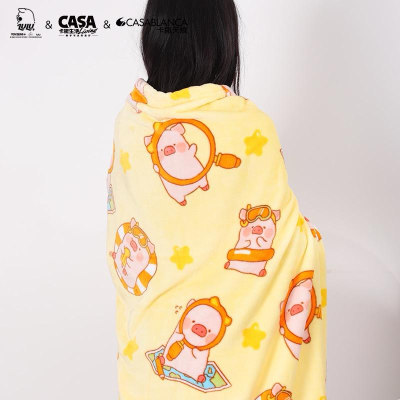 🔥現貨🔥卡撒天嬌 罐頭豬 LuLu豬 毛毯 午休毯 披肩毯 沙發毯-細節圖3