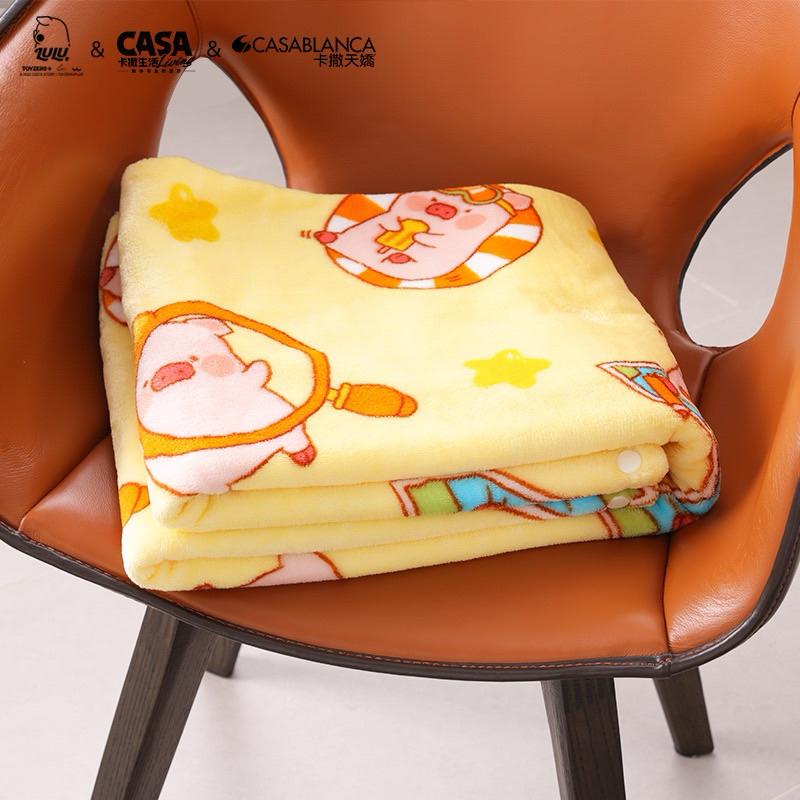 🔥現貨🔥卡撒天嬌 罐頭豬 LuLu豬 毛毯 午休毯 披肩毯 沙發毯-細節圖4