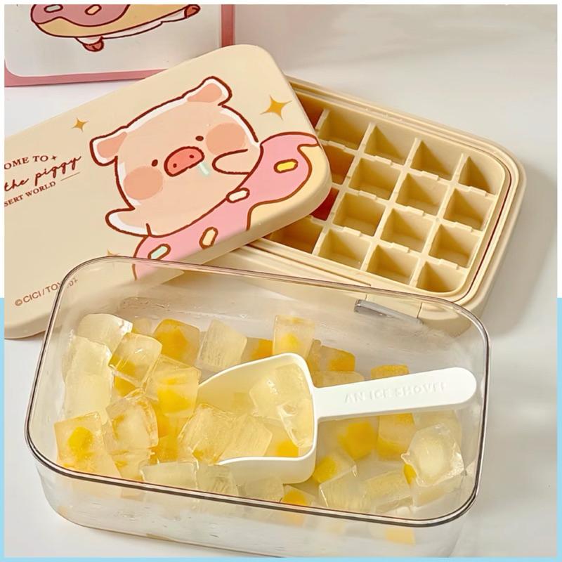 🔥現貨🔥川島屋 罐頭豬 LuLu豬 製冰盒 冰塊模具 旋轉式冰塊盒 送冰鏟-細節圖2