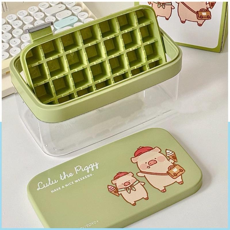 🔥現貨🔥川島屋 罐頭豬 LuLu豬 製冰盒 冰塊模具 旋轉式冰塊盒 送冰鏟-細節圖3