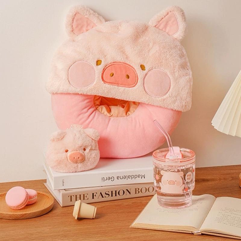 🔥現貨🔥九木雜物社 罐頭豬 LuLu豬 連帽枕 午睡枕 護頸枕 飛機枕 禮物 套裝-細節圖5