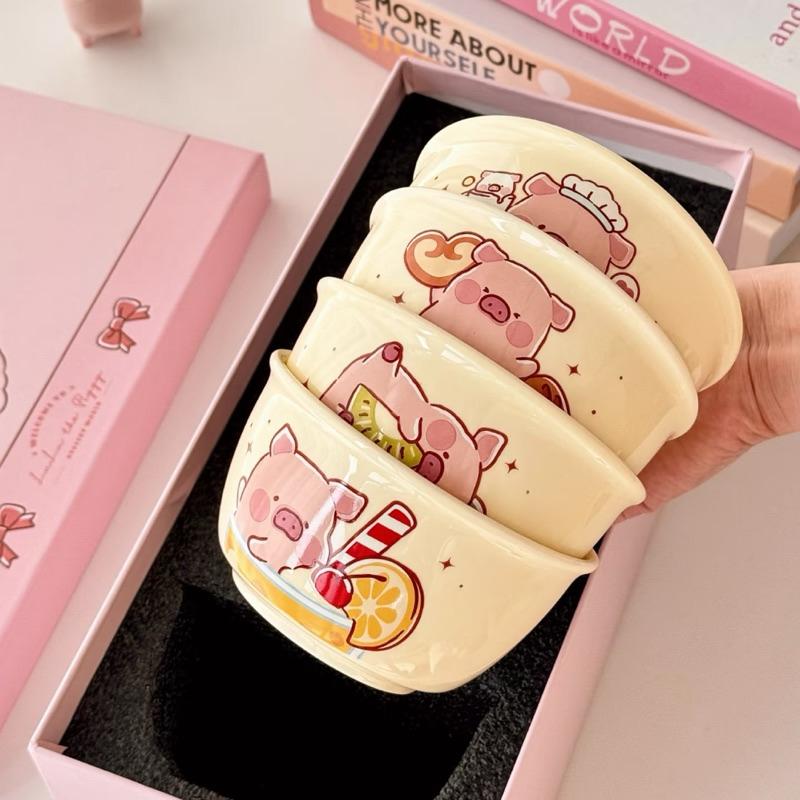 🔥現貨+預購🔥川島屋 罐頭豬 LuLu豬 米飯碗 陶瓷碗 餐碗-細節圖2