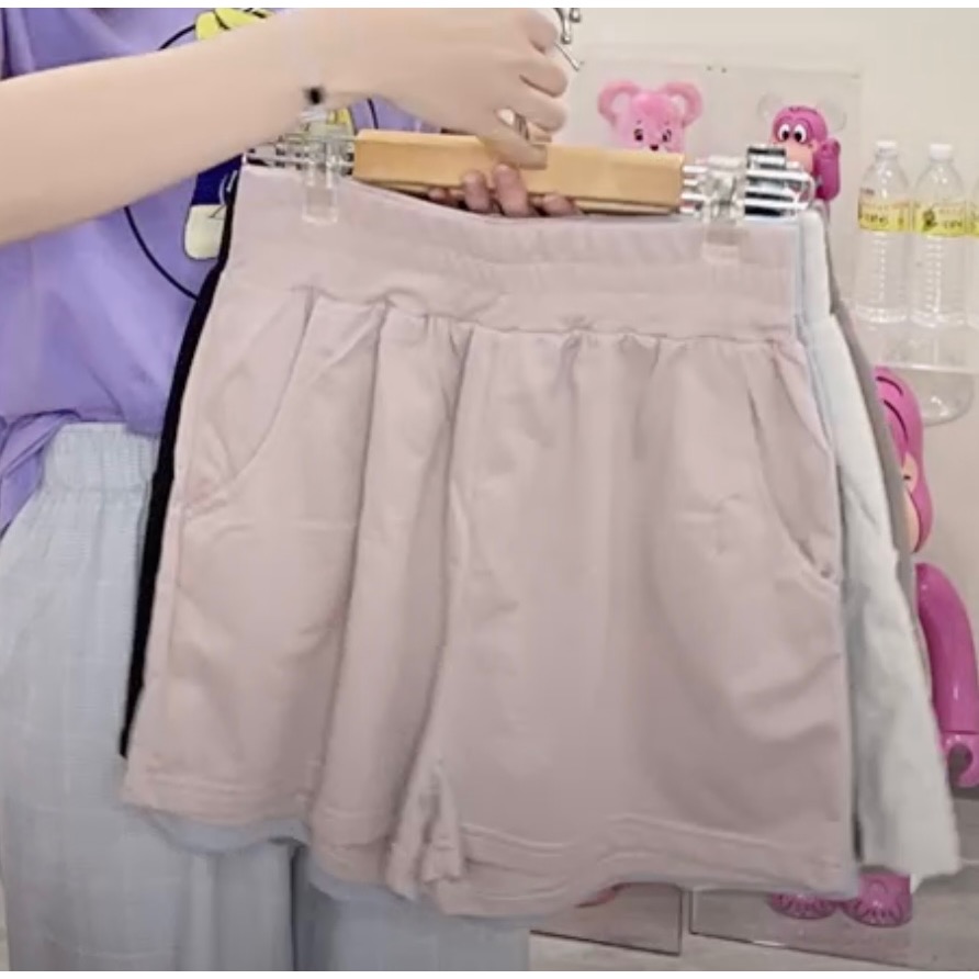 韓製 粉色縮腹短褲-細節圖2