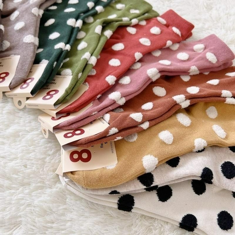 【F1027】正韓可愛立體點點半筒襪 保暖襪 女長襪 小腿襪-細節圖2