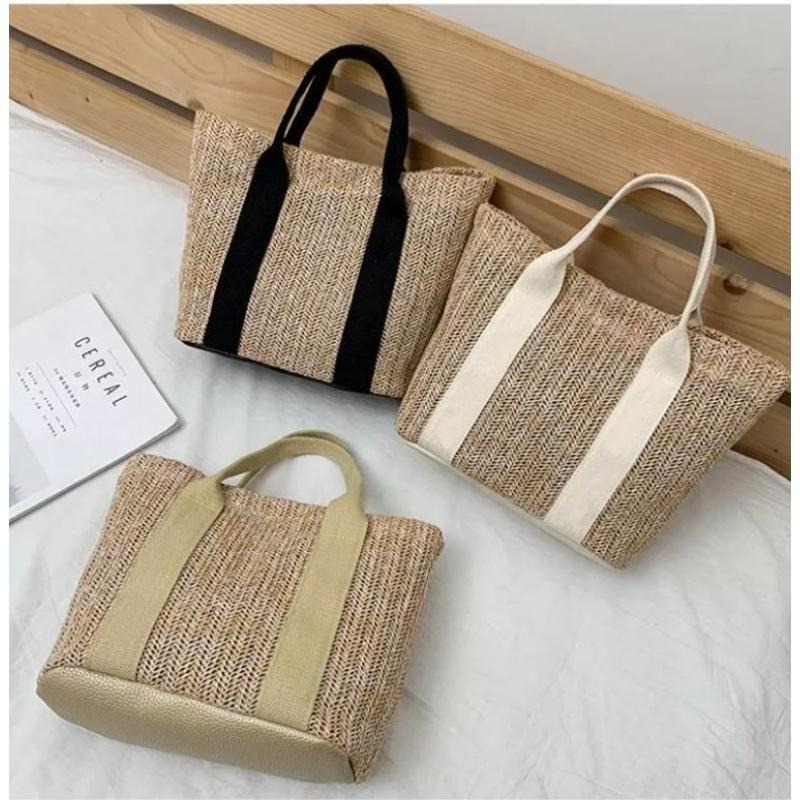 【E1059】編織包現貨 渡假感手提草編包 編織包 單肩包 沙灘包 手提包 百搭小包 草編包 質感小包-細節圖6