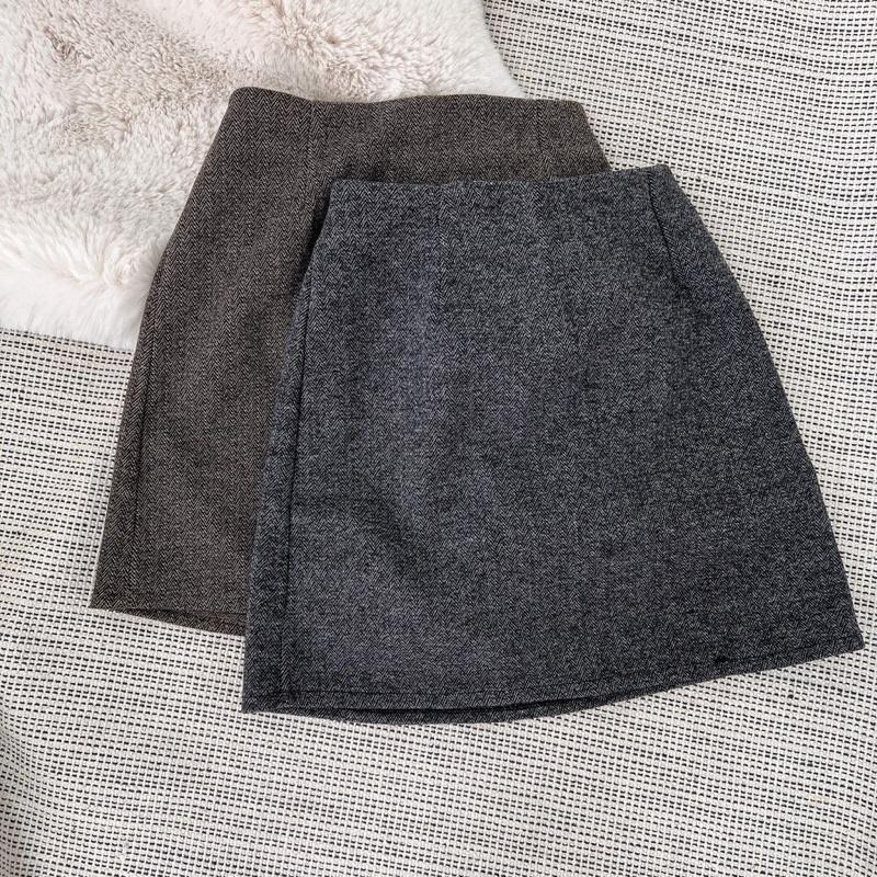 【D2064】 暖暖羊絨短裙 鬆緊腰短裙 俏皮百搭短裙 秋冬穿搭短裙-細節圖5