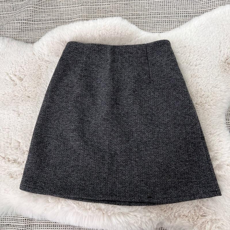 【D2064】 暖暖羊絨短裙 鬆緊腰短裙 俏皮百搭短裙 秋冬穿搭短裙-細節圖7