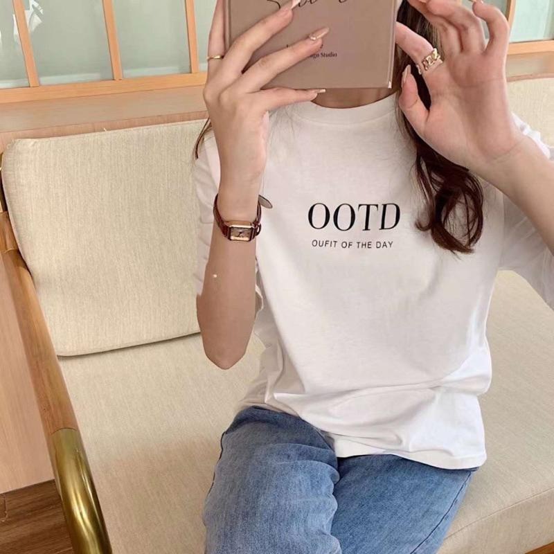 【B1039】微甜韓妞奶茶色短袖T 寬鬆短袖上衣 短袖T 百搭款上衣 素色上衣 五分袖上衣-細節圖4