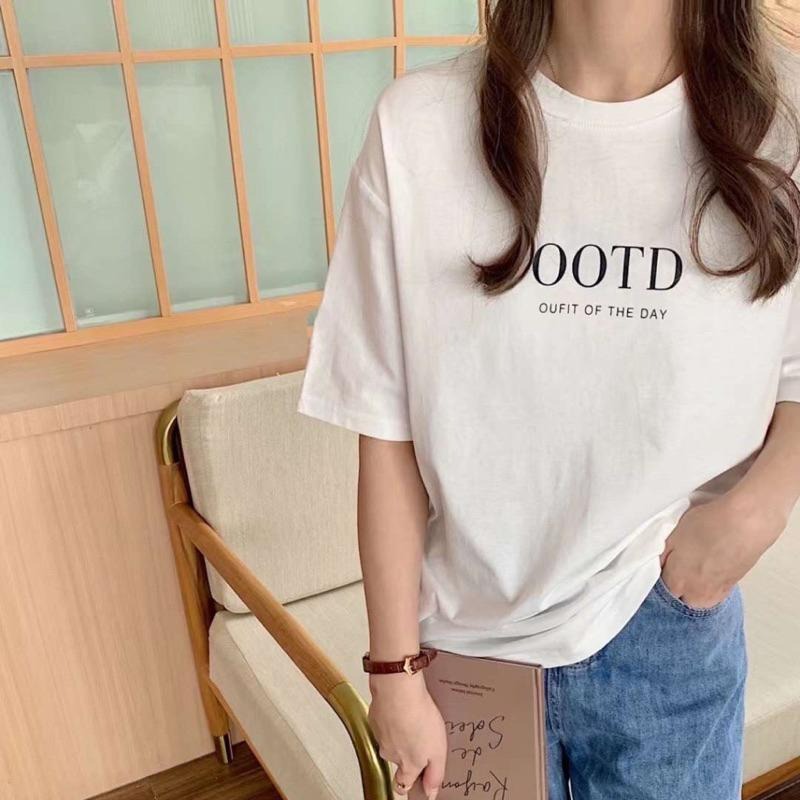 【B1039】微甜韓妞奶茶色短袖T 寬鬆短袖上衣 短袖T 百搭款上衣 素色上衣 五分袖上衣-細節圖6