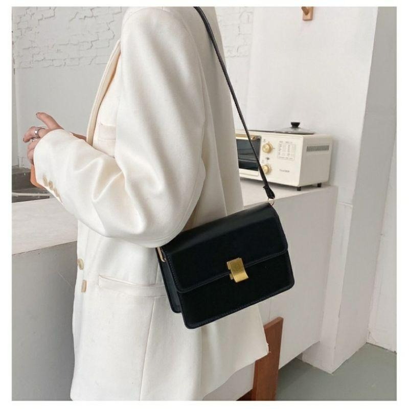 【E1005】復古小方包 鎖扣包 IG 網美款 百搭斜背包 外出包 迷你包-細節圖4