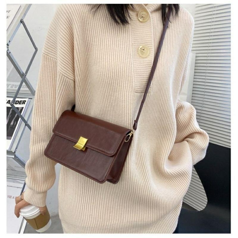 【E1005】復古小方包 鎖扣包 IG 網美款 百搭斜背包 外出包 迷你包-細節圖6