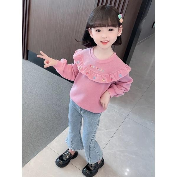 荷葉邊上衣 兒童長袖上衣 童裝 公主風上衣-細節圖3