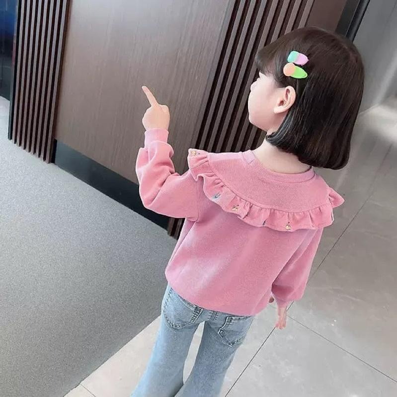 荷葉邊上衣 兒童長袖上衣 童裝 公主風上衣-細節圖4