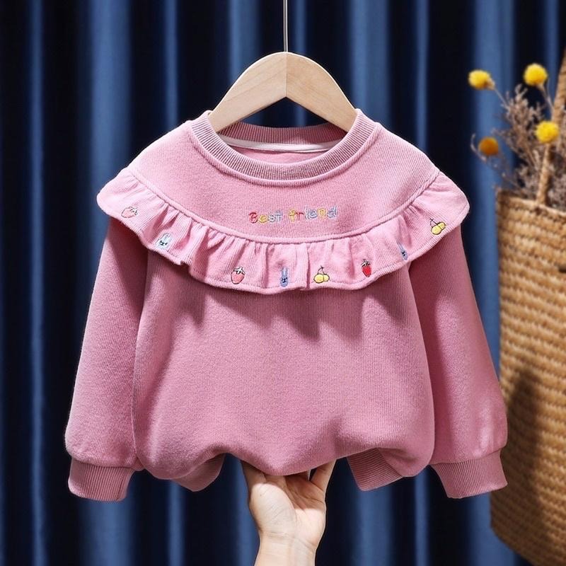 荷葉邊上衣 兒童長袖上衣 童裝 公主風上衣-細節圖7