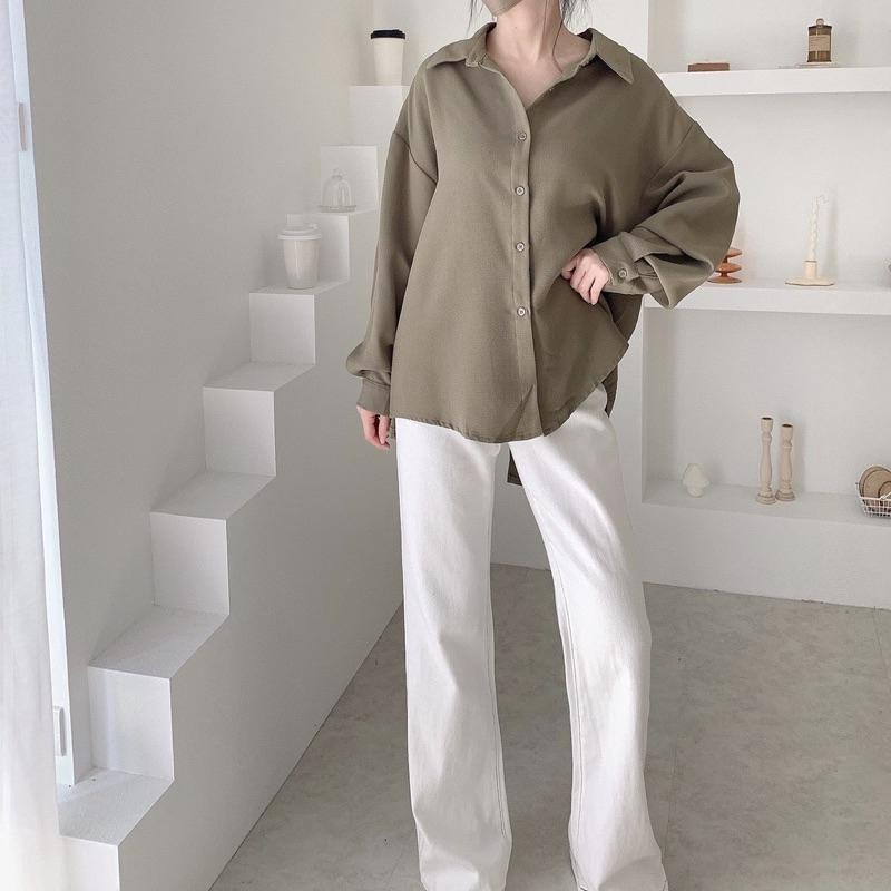 【B2051】華夫格長袖襯衫罩衫 高質感鬆餅格長襯 開襟襯衫 華夫格外套 防皺襯衫 寬鬆襯衫-細節圖6