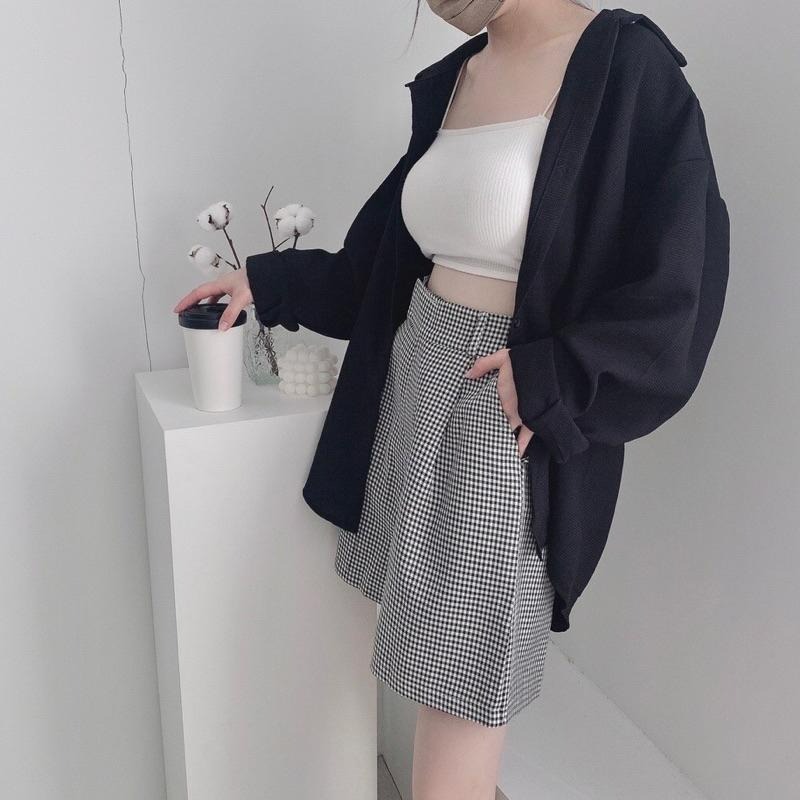 【B2051】華夫格長袖襯衫罩衫 高質感鬆餅格長襯 開襟襯衫 華夫格外套 防皺襯衫 寬鬆襯衫-細節圖8