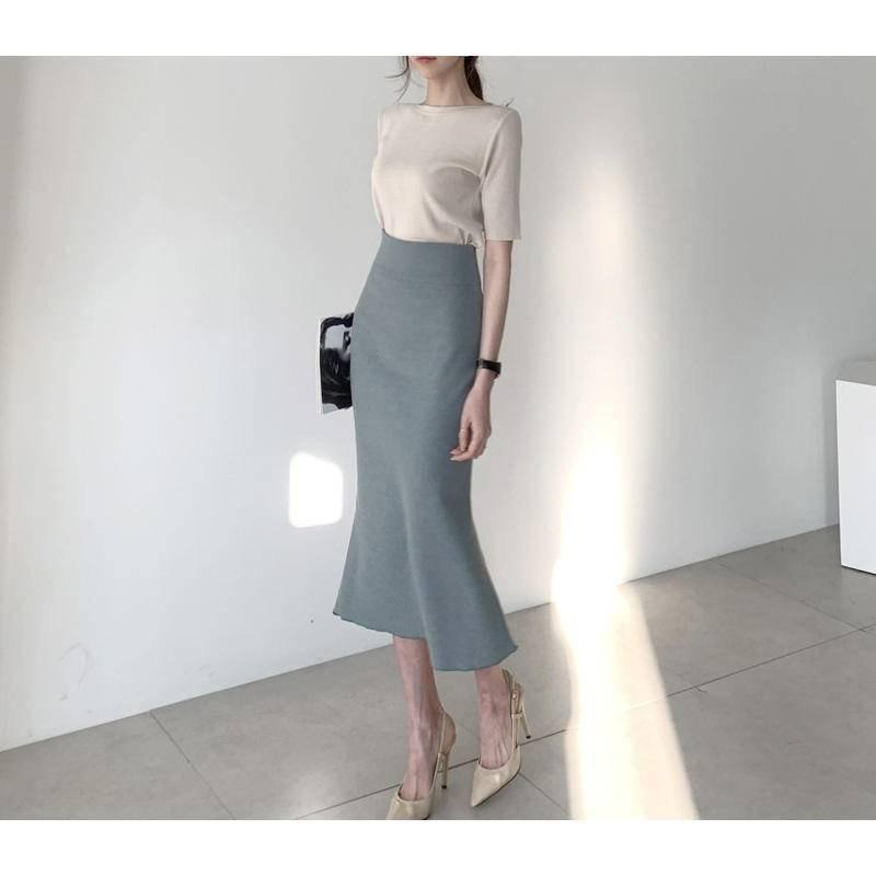 【B2052】 薄款針織上衣 冰絲針織上衣 親膚上衣 五分袖針織上衣 打底針織衫 顯瘦針織衣-細節圖5