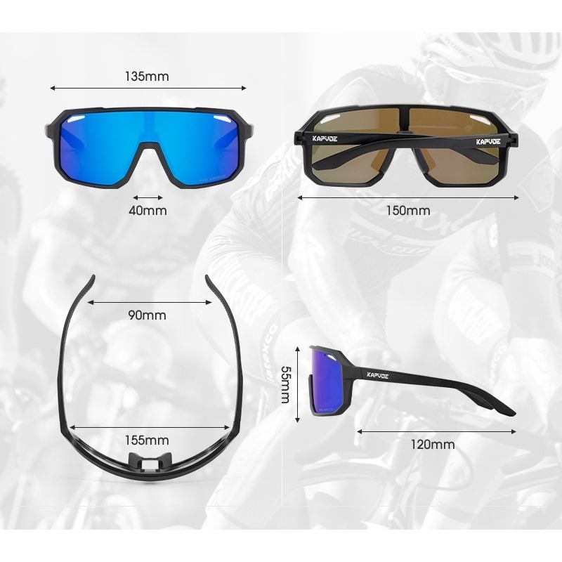 (炫彩偏光鏡片)(國家檢驗合格)太陽眼鏡運動眼鏡釣魚休閒眼鏡簡約時尚男女運動眼鏡公路車自行車登山射擊抗UV太陽眼鏡-細節圖8