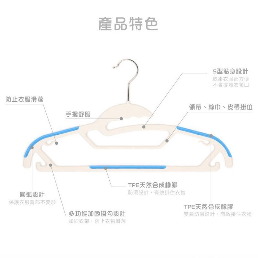 多功能防滑衣架(10入/組)-細節圖8