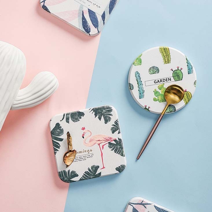 【台灣現貨】北歐風珪藻土吸水杯墊-細節圖2