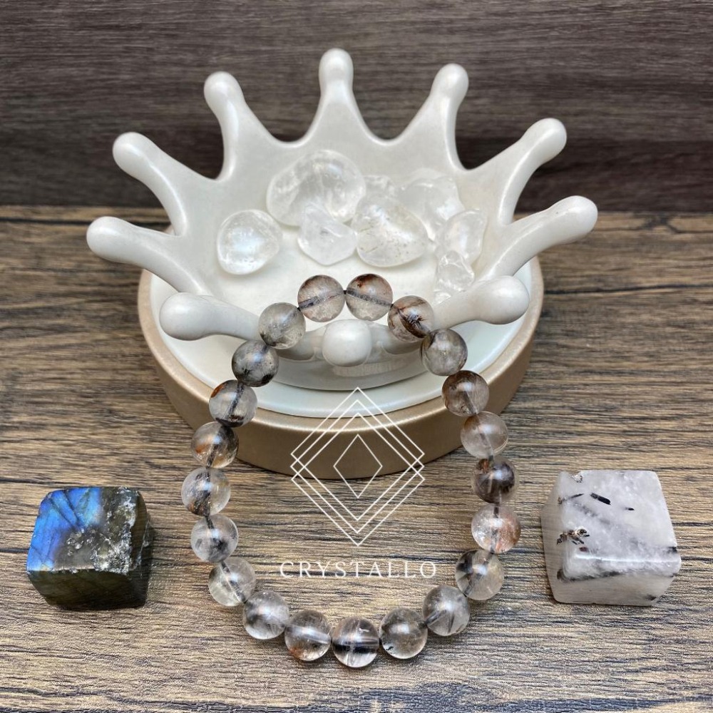 CRYSTALLO-黑金銀鈦 9.2mm #80025 本商品頁圖片皆為同一條手串-細節圖3