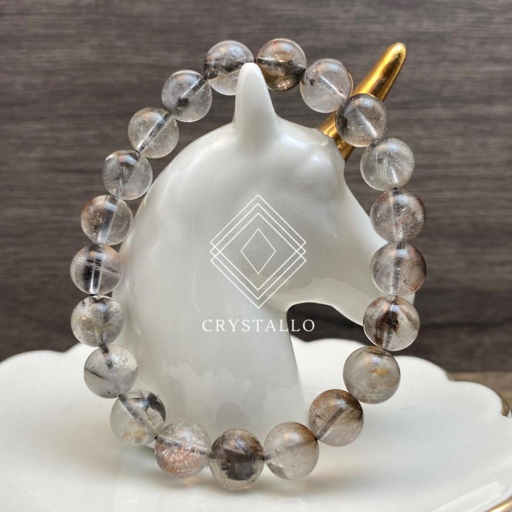 CRYSTALLO-黑金銀鈦 9.2mm #80025 本商品頁圖片皆為同一條手串-細節圖4