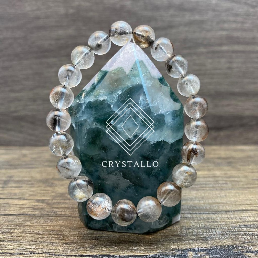 CRYSTALLO-黑金銀鈦 9.2mm #80025 本商品頁圖片皆為同一條手串-細節圖7