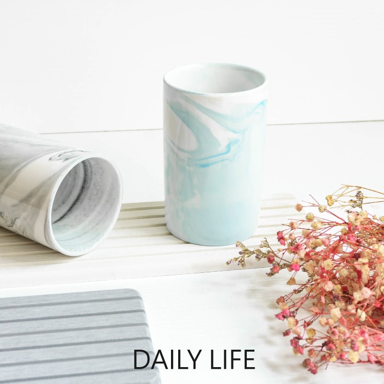 DAILY LIFE 陶瓷杯 水杯 漱口杯 牙刷杯 刷牙杯 洗漱杯 大理石纹 馬克杯 牛奶杯 情侶杯 日系盥洗 北歐風-細節圖5