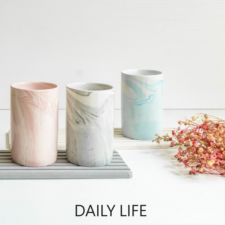 DAILY LIFE 陶瓷杯 水杯 漱口杯 牙刷杯 刷牙杯 洗漱杯 大理石纹 馬克杯 牛奶杯 情侶杯 日系盥洗 北歐風-細節圖6