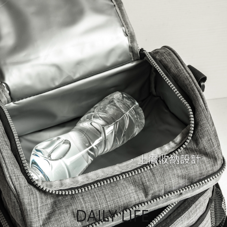 DAILY LIFE 雙層便當包 保溫保冷便當袋 大容量餐袋 肩背手提兩用 上班族學生便當包 野餐冷藏袋-細節圖3