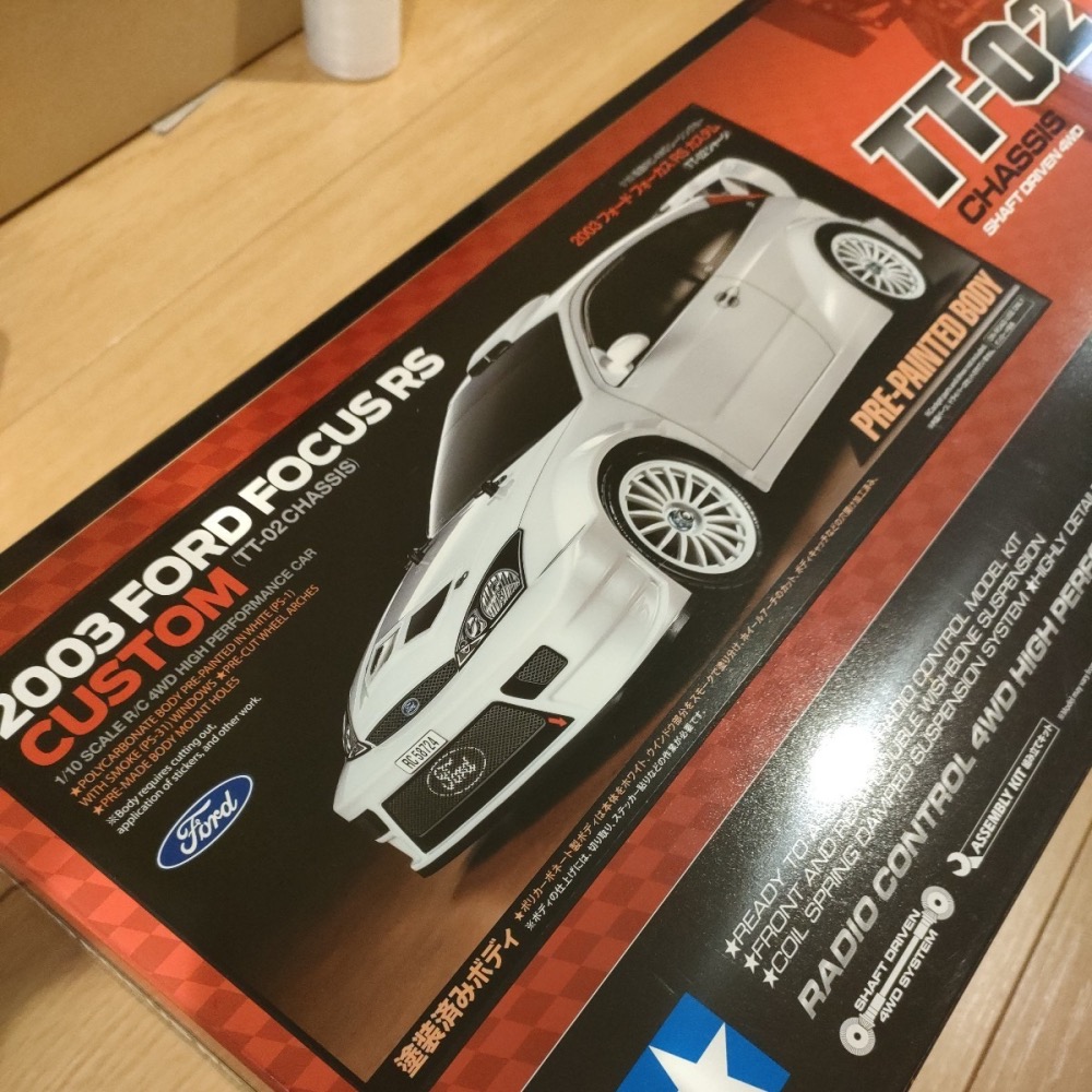 1/10 RC Tamiya TT-02 Ford Focus RS 已塗裝底盤套件 #58724-細節圖3