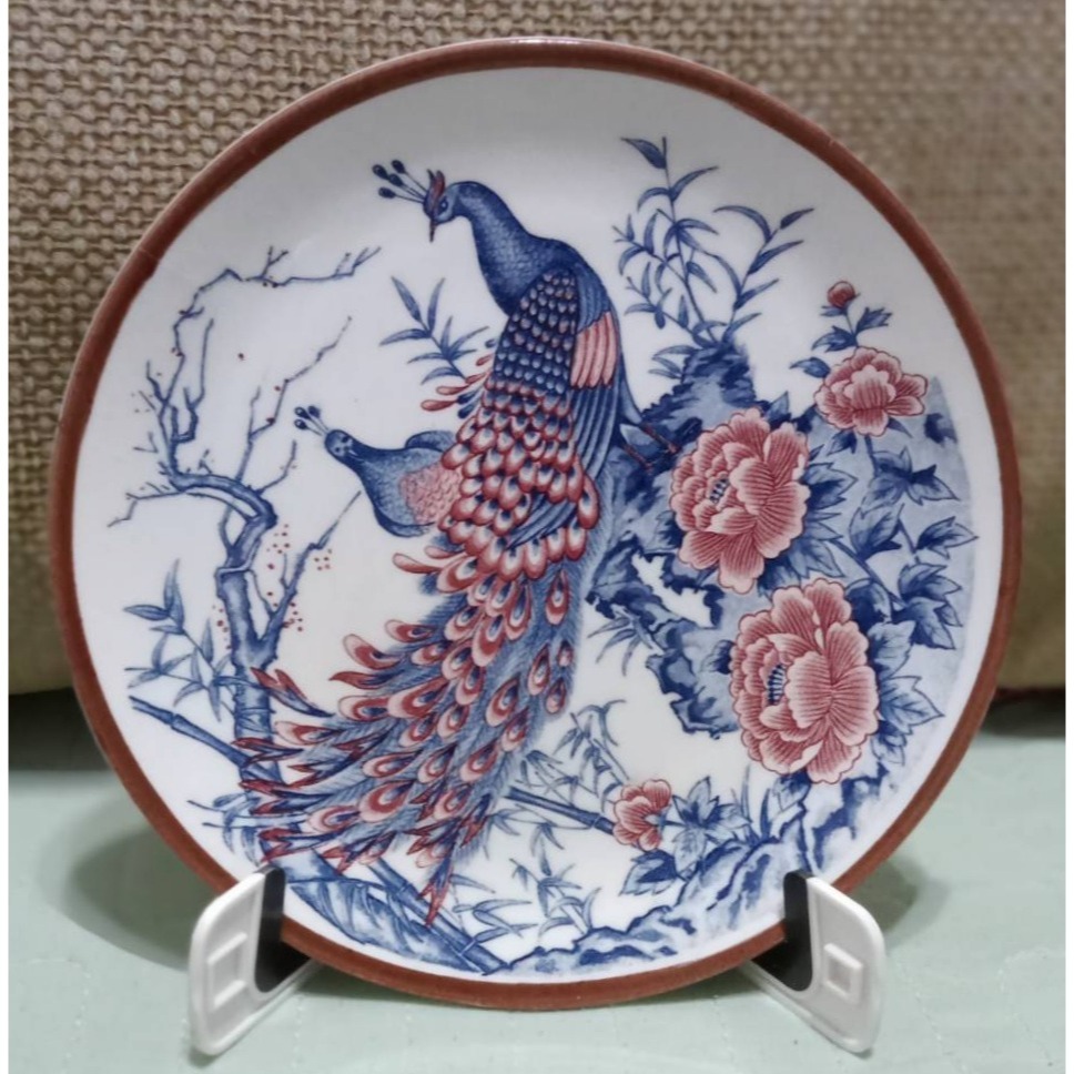 JAPAN日本雙孔雀盤子15cm-細節圖3