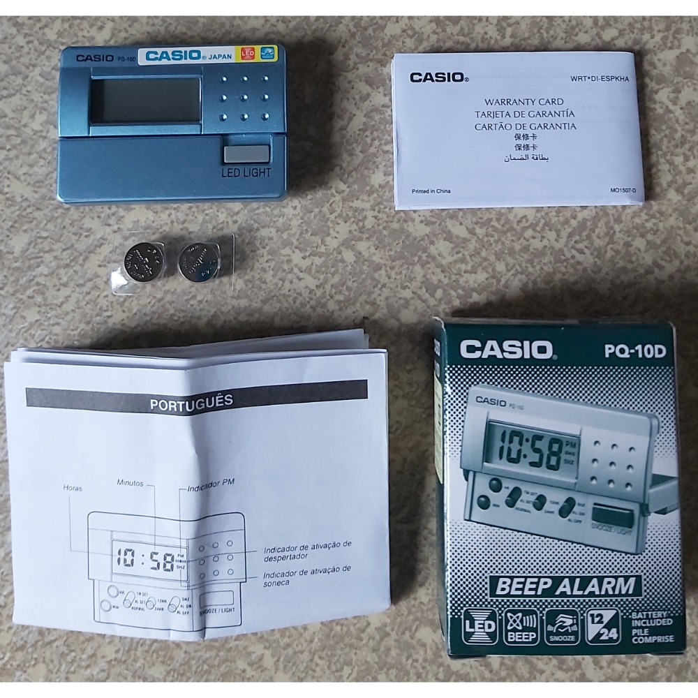 桌上型 隨身 夜間燈光 數字型 附電池鬧鐘 天藍色 二手九成新-細節圖2