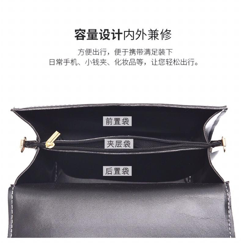 【sw.shop】🔥現貨實拍🔥韓版新款百搭手提包 單肩包格紋包 實拍圖 女包 小方包 側背包 女生包包 學生包-細節圖6